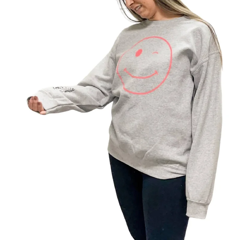 Note To Self Sweatshirt In Gray Hoodie with Hidden Zipper Minimalist Clean