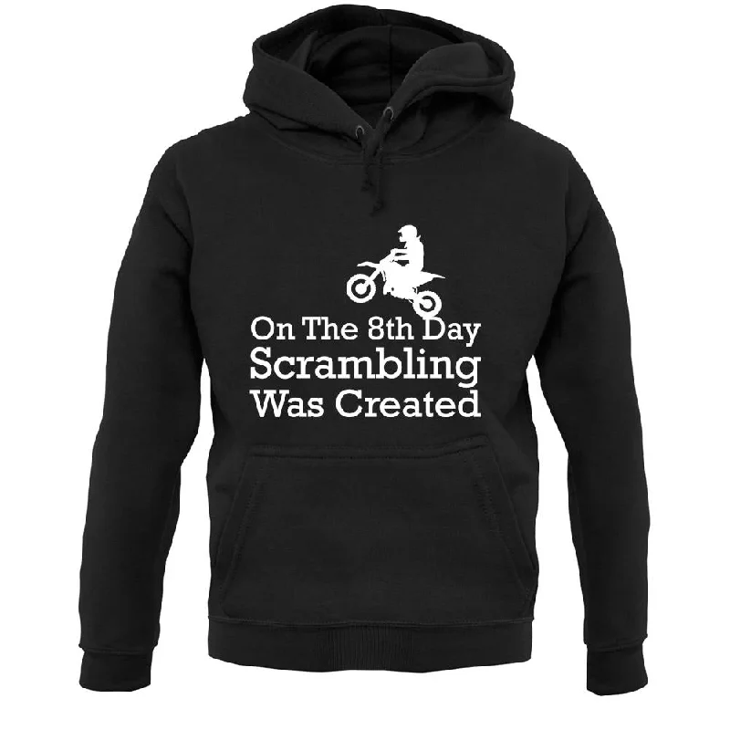 On The 8th Day Scrambling Was Created Unisex Hoodie Hoodie with Stripes Bold Sporty