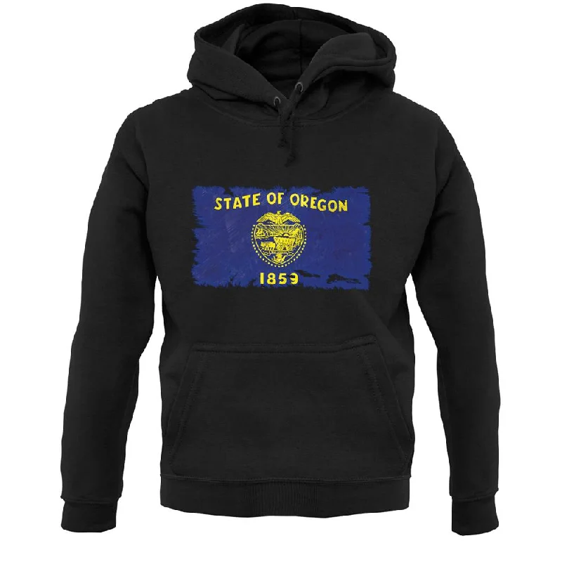 Oregon Grunge Style Flag Unisex Hoodie Hoodie with Zipper Versatile Modern