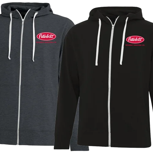 Peterbilt Manitoba Light Weight Full Zip Hoodie Hoodie with Distressed Vintage Worn