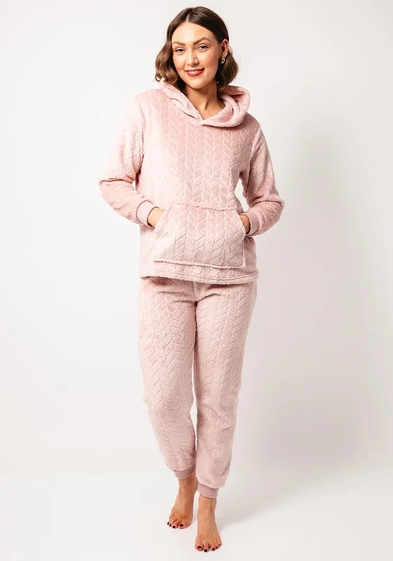 Serafina Collection Hooded Pyjama Set, Pink Hoodie with Tie-Dye Psychedelic Retro