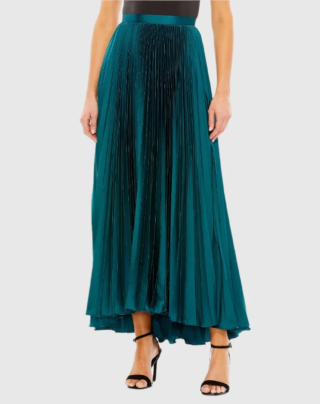 Satin Pleated Skirt silk skirt sleek