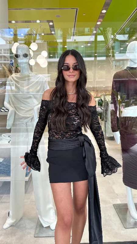 RONNY KOBO BRUNI SKIRT IN BLACK cashmere skirt soft