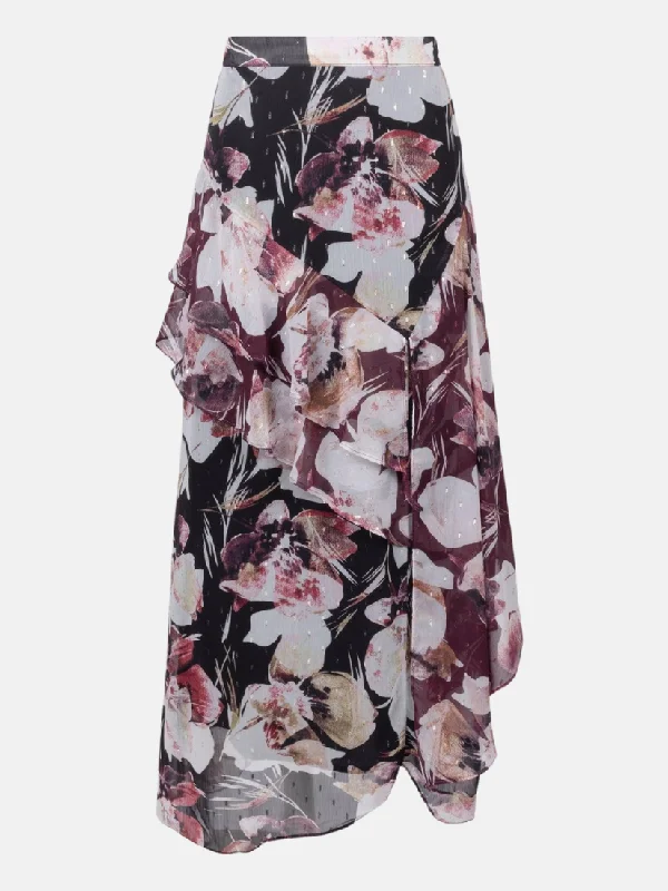 Ruffle Midi Skirt lace skirt romantic