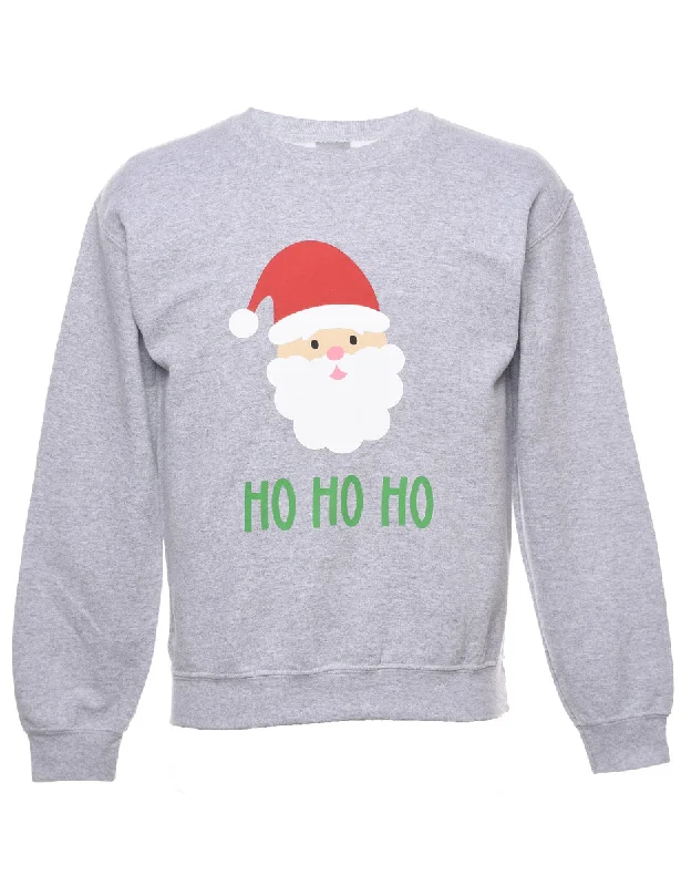 Santa Claus Christmas Sweatshirt - S Hoodie with Back Slit Movement Comfort