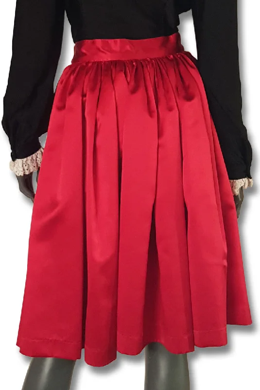 Scarlet Satin Gathered Skirt satin skirt smooth
