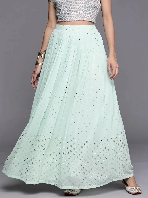Sea Green Embellished Georgette Skirt lightweight skirt design