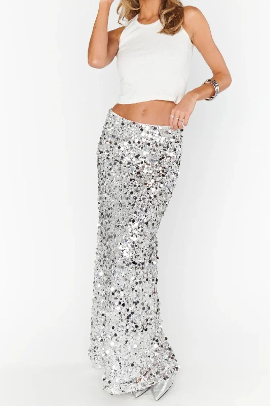 Show Me Your MuMu: All That Skirt in Silver Metallic Sequins wool skirt thick