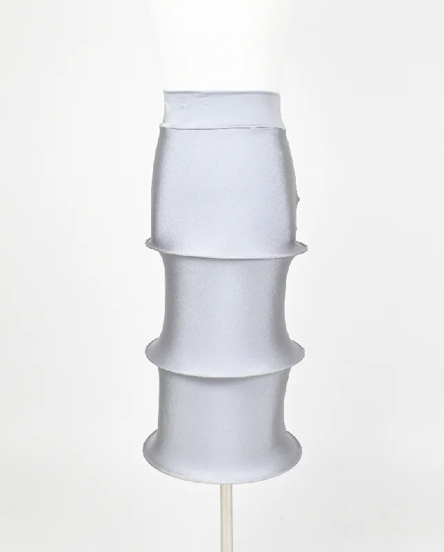 ARIAM'S Space tiered skirt leather skirt modern