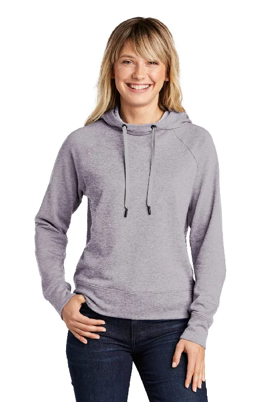 Sport-Tek Womens French Terry Hooded Sweatshirt Hoodie - Heather Grey Hoodie with V-Neck Classic Versatile Sport-Tek Womens French Terry Hooded Sweatshirt Hoodie - Heather Grey Hoodie with V-Neck Classic Versatile