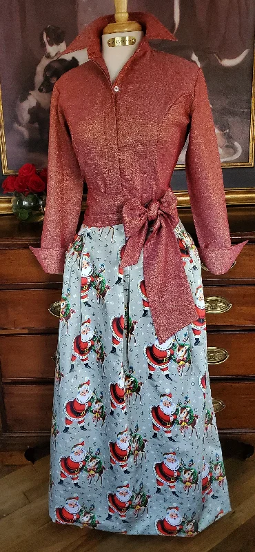 RETRO SANTA HOLIDAY SKIRT denim skirt classic