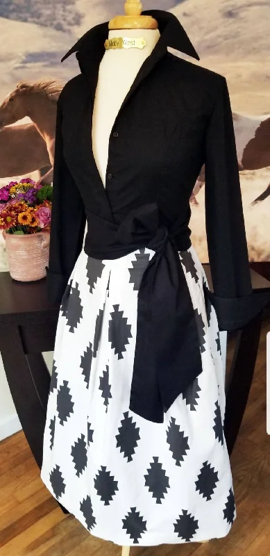 TAOS SKIRT IN CHARCOAL ON WHITE high slit skirt