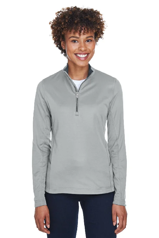 UltraClub Womens Cool & Dry Moisture Wicking 1/4 Zip Sweatshirt w/ Pocket - Grey Hoodie with Magnetic Closure Innovative Modern UltraClub Womens Cool & Dry Moisture Wicking 1/4 Zip Sweatshirt w/ Pocket - Grey Hoodie with Magnetic Closure Innovative Modern