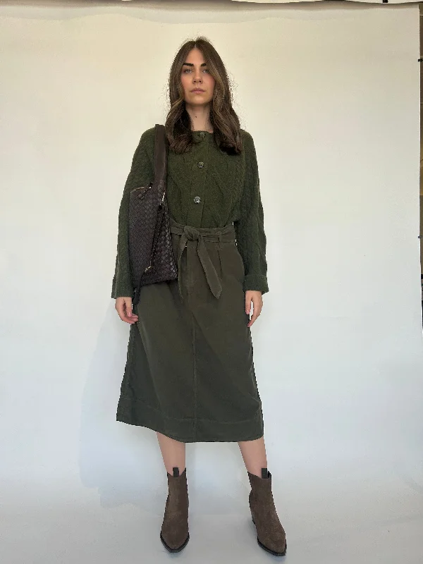 Velvet Kennedy Corduroy Tie Belt Skirt velvet skirt sumptuous