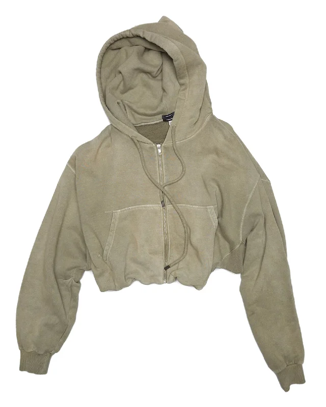 Balloon Zipup Hoodie Hoodie Crop Top Short Trendy