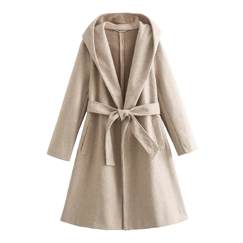 Znbbw New Autumn Style Hooded Woolen Coat 8372306800 Hoodie with Rhinestones Sparkly Elegant Znbbw New Autumn Style Hooded Woolen Coat 8372306800 Hoodie with Rhinestones Sparkly Elegant