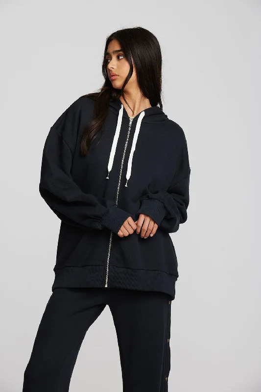Zuma Cotton Terry Zip Up Hoodie Zip Hoodie Drawstring Kangaroo Pocket